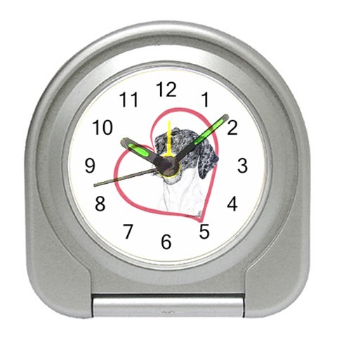 NMtlMrl Dots Heartline Travel Alarm Clock from ArtsNow.com Front
