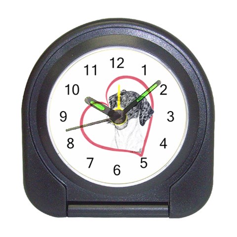 NMtlMrl Dots Heartline Travel Alarm Clock from ArtsNow.com Front