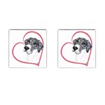 NMtlMrl Dots Heartline Cufflinks (Square)