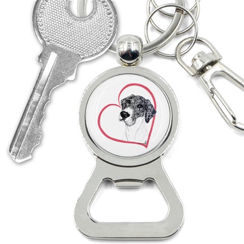 NMtlMrl Dots Heartline Bottle Opener Key Chain from ArtsNow.com Front