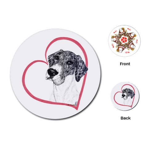 NMtlMrl Dots Heartline Playing Cards (Round) from ArtsNow.com Front