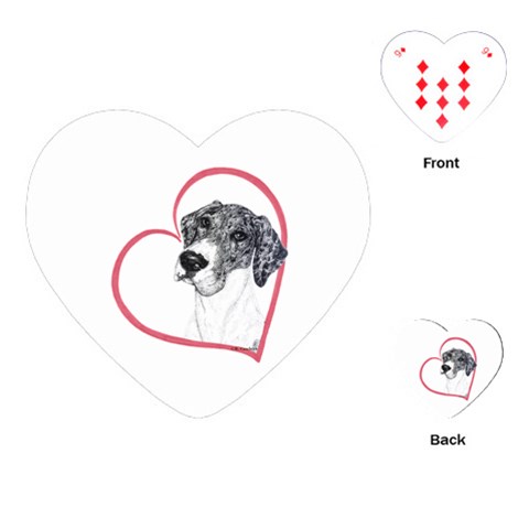 NMtlMrl Dots Heartline Playing Cards (Heart) from ArtsNow.com Front