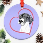 NMtlMrl Dots Heartline Round Ornament (Two Sides)