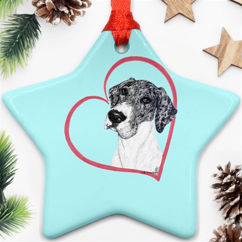 NMtlMrl Dots Heartline Star Ornament (Two Sides) from ArtsNow.com Front