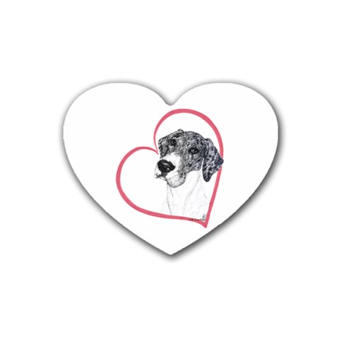 NMtlMrl Dots Heartline Rubber Coaster (Heart) from ArtsNow.com Front
