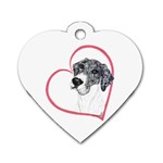 NMtlMrl Dots Heartline Dog Tag Heart (One Side)