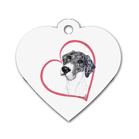 NMtlMrl Dots Heartline Dog Tag Heart (Two Sides) from ArtsNow.com Front