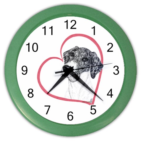 NMtlMrl Dots Heartline Color Wall Clock from ArtsNow.com Front