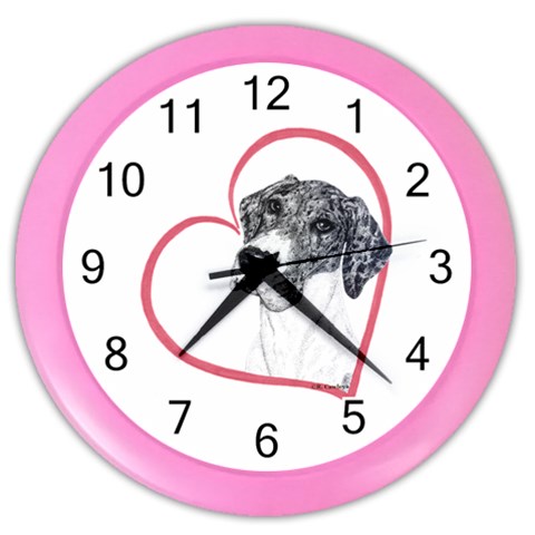 NMtlMrl Dots Heartline Color Wall Clock from ArtsNow.com Front