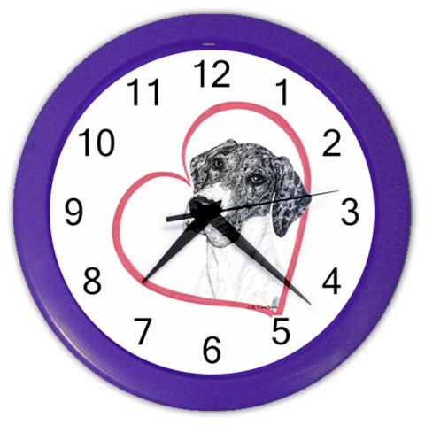 NMtlMrl Dots Heartline Color Wall Clock from ArtsNow.com Front