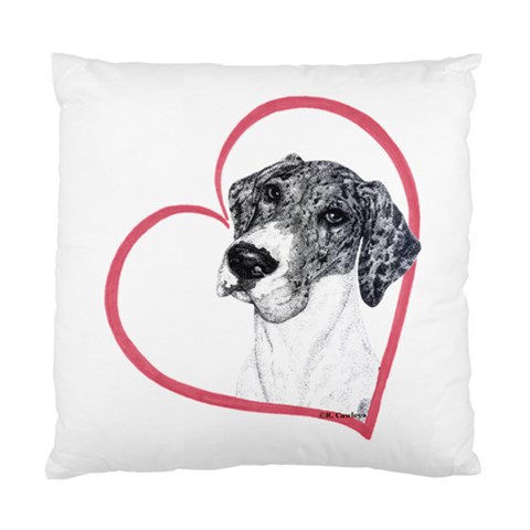 NMtlMrl Dots Heartline Cushion Case (Two Sides) from ArtsNow.com Front