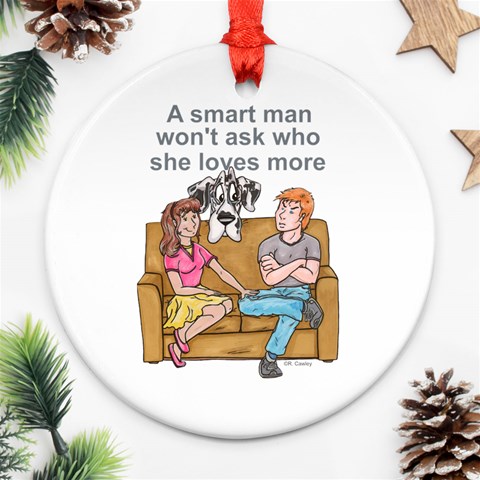 NH Smart Man Ornament (Round) from ArtsNow.com Front
