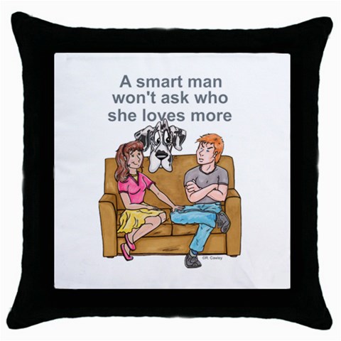 NH Smart Man Throw Pillow Case (Black) from ArtsNow.com Front