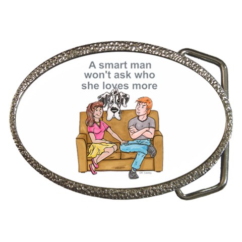 NH Smart Man Belt Buckle from ArtsNow.com Front