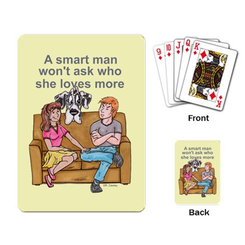 NH Smart Man Playing Cards Single Design from ArtsNow.com Back