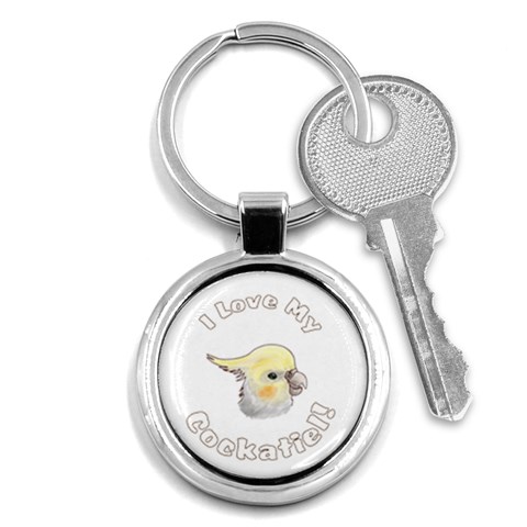 Love My Cockatiel Key Chain (Round) from ArtsNow.com Front
