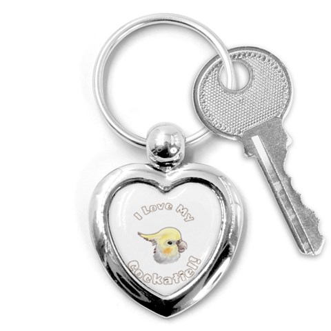 Love My Cockatiel Key Chain (Heart) from ArtsNow.com Front
