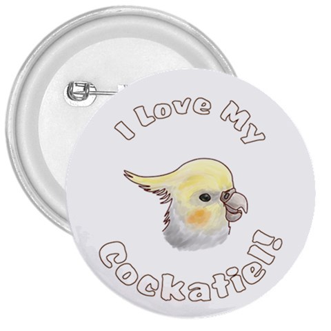 Love My Cockatiel 3  Button from ArtsNow.com Front