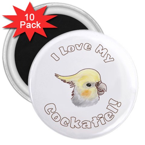 Love My Cockatiel 3  Magnet (10 pack) from ArtsNow.com Front