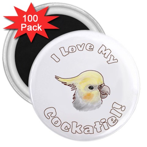 Love My Cockatiel 3  Magnet (100 pack) from ArtsNow.com Front