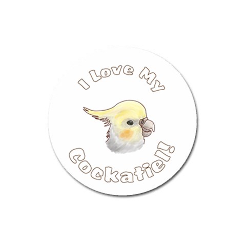 Love My Cockatiel Magnet 3  (Round) from ArtsNow.com Front