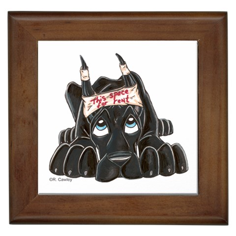 CBlk Pup space for rent Framed Tile from ArtsNow.com Front