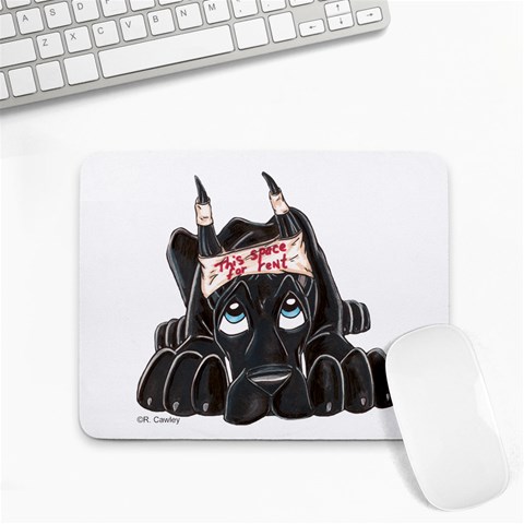 CBlk Pup space for rent Small Mousepad from ArtsNow.com Front