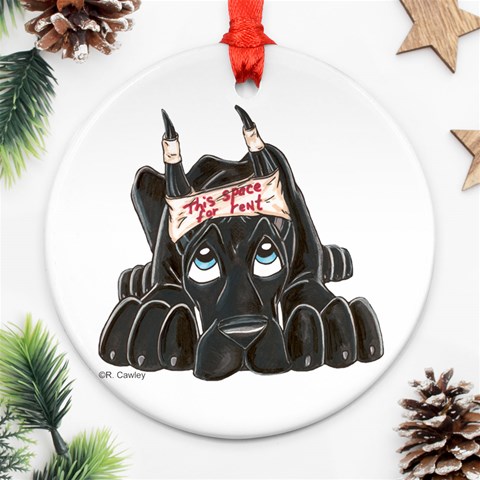 CBlk Pup space for rent Ornament (Round) from ArtsNow.com Front