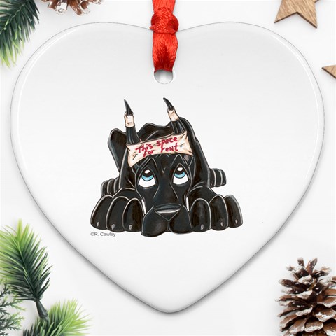CBlk Pup space for rent Ornament (Heart) from ArtsNow.com Front