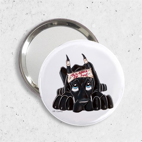 CBlk Pup space for rent 2.25  Handbag Mirror from ArtsNow.com Front