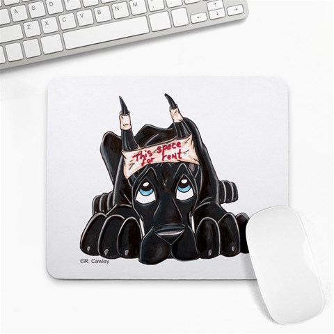 CBlk Pup space for rent Large Mousepad from ArtsNow.com Front