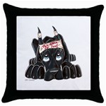 CBlk Pup space for rent Throw Pillow Case (Black)