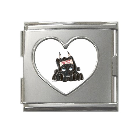 CBlk Pup space for rent Mega Link Heart Italian Charm (18mm) from ArtsNow.com Front