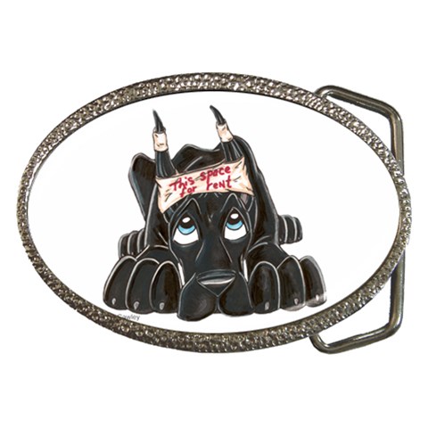 CBlk Pup space for rent Belt Buckle from ArtsNow.com Front