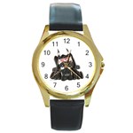 CBlk Pup space for rent Round Gold Metal Watch