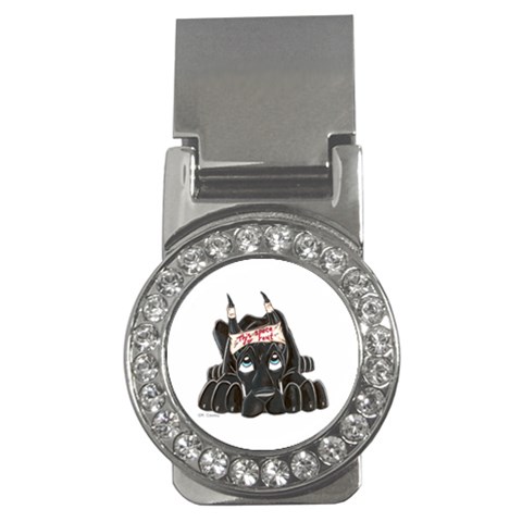 CBlk Pup space for rent Money Clip (CZ) from ArtsNow.com Front