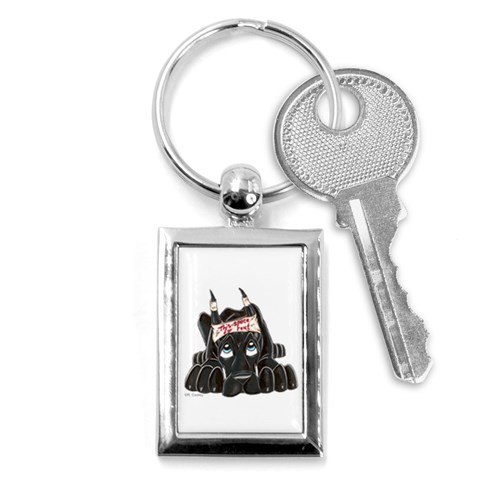 CBlk Pup space for rent Key Chain (Rectangle) from ArtsNow.com Front