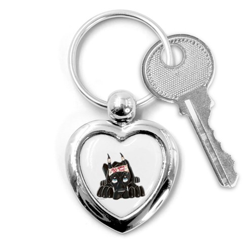 CBlk Pup space for rent Key Chain (Heart) from ArtsNow.com Front