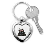 CBlk Pup space for rent Key Chain (Heart)