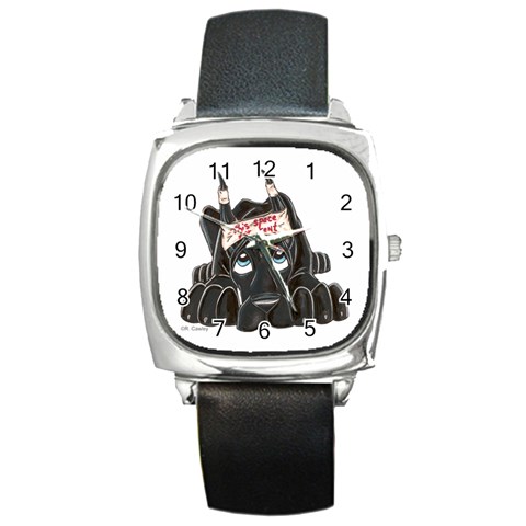 CBlk Pup space for rent Square Metal Watch from ArtsNow.com Front