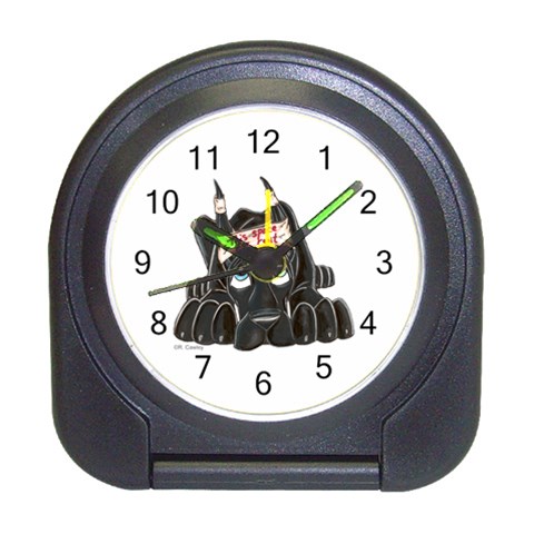 CBlk Pup space for rent Travel Alarm Clock from ArtsNow.com Front