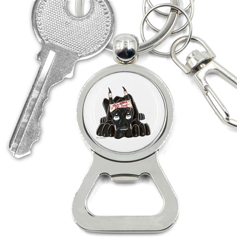 CBlk Pup space for rent Bottle Opener Key Chain from ArtsNow.com Front