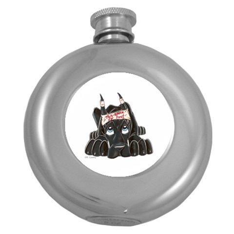 CBlk Pup space for rent Hip Flask (5 oz) from ArtsNow.com Front