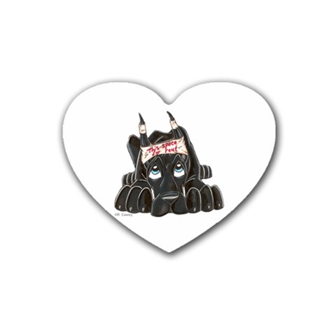 CBlk Pup space for rent Heart Coaster (4 pack) from ArtsNow.com Front