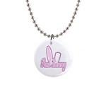 Puck Bunny 2 1  Button Necklace