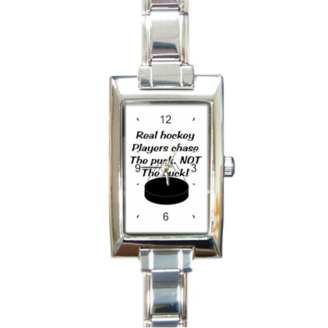 Chase The Puck Rectangular Italian Charm Watch from ArtsNow.com Front
