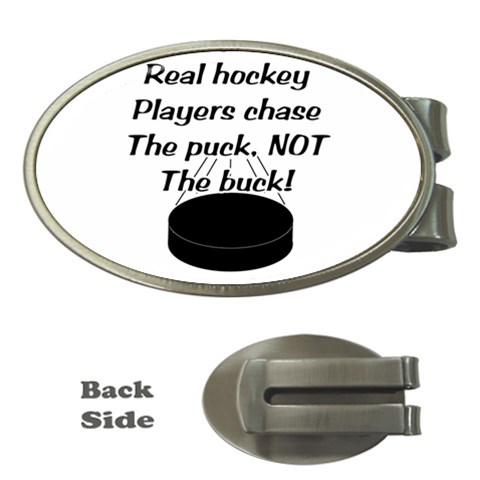 Chase The Puck Money Clip (Oval) from ArtsNow.com Front