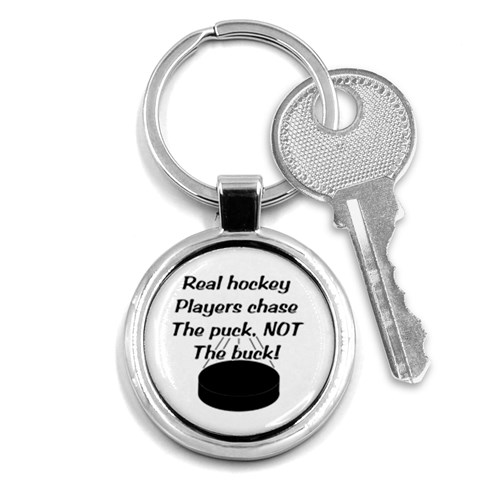 Chase The Puck Key Chain (Round) from ArtsNow.com Front
