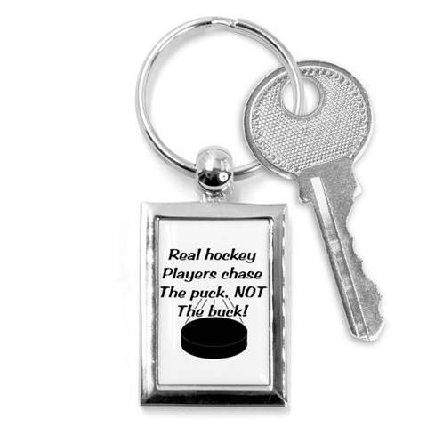 Chase The Puck Key Chain (Rectangle) from ArtsNow.com Front
