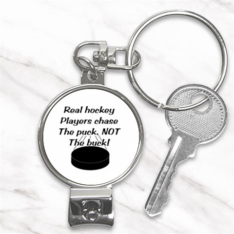 Chase The Puck Nail Clippers Key Chain from ArtsNow.com Front